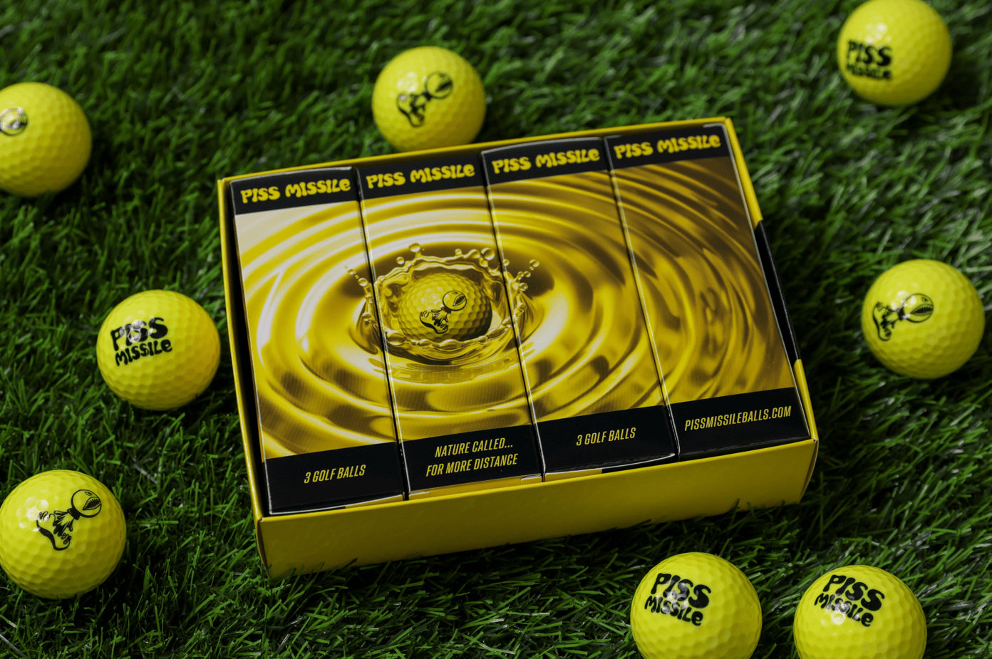 PISS MISSILE GOLF BALLS 12PK - Piss Missile Golf Balls