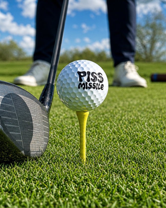 LIMITED EDITION WHITE PISS MISSILE GOLF BALLS 12PK - Piss Missile Golf Balls